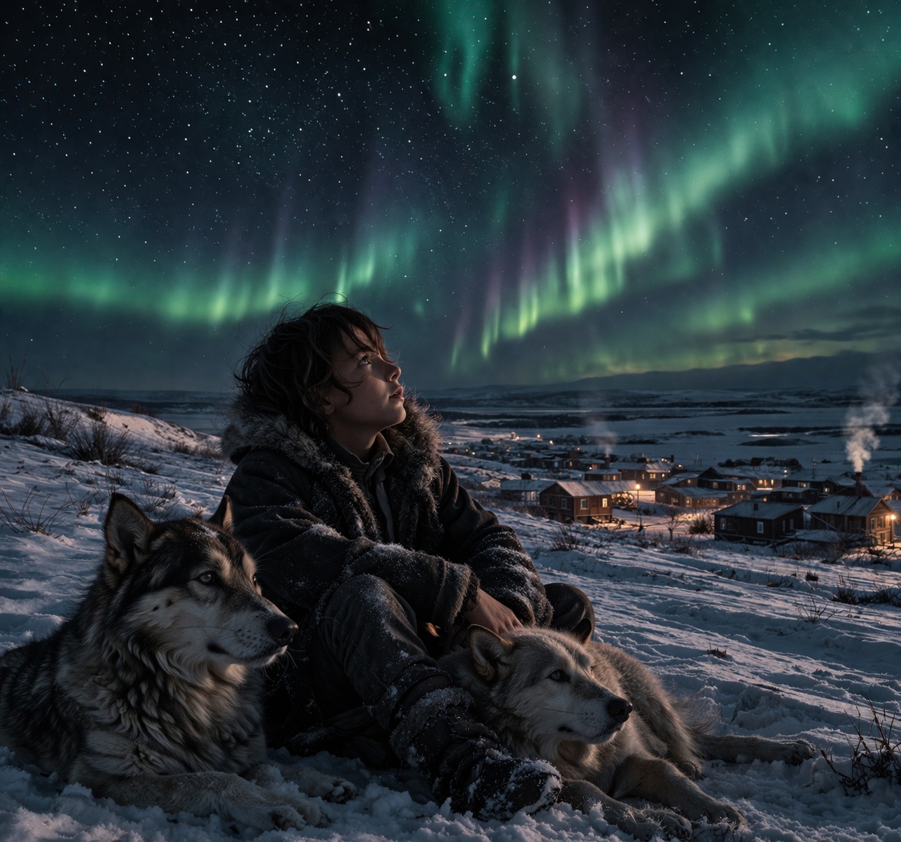 Зимняя ночь под северным сиянием.jpg