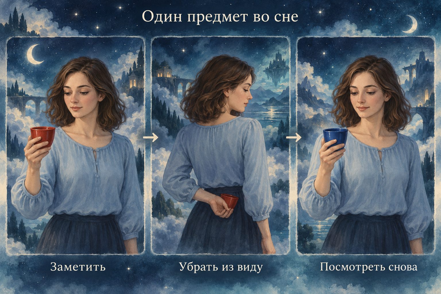 Один предмет во сне: заметить, убрать из виду, посмотреть снова